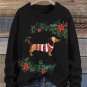 Women's Christmas Floral Dachshund Print Sweatshirt ?