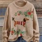 Women's Christmas Floral Dachshund Print Sweatshirt ?