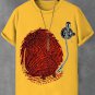 Men's Retro Fingerprint Record Print Cotton Casual T-Shirt