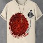 Men's Retro Fingerprint Record Print Cotton Casual T-Shirt