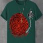 Men's Retro Fingerprint Record Print Cotton Casual T-Shirt