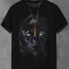 Men's Black Panther Graphic Print Cotton Casual T-Shirt