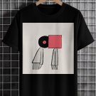 Men's Vinyl Record Fun Art Illustration Print Cotton Casual T-Shirt