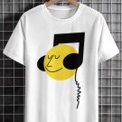 Men's Musical Note Fun Art Print Cotton Casual T-Shirt