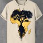Men's Africa Is The Root Of The World Art Print Cotton Casual T-Shirt