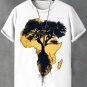 Men's Africa Is The Root Of The World Art Print Cotton Casual T-Shirt