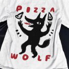 Men's Pizza Wolf Graphic Print Cotton Casual T-Shirt