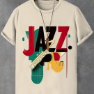 Men's Jazz Music Art Print Cotton Casual T-Shirt