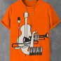 Men's Retro Abstract Jazz Music Graphic Print Cotton Casual T-Shirt