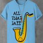 Men's All That Jazz Saxophone Graphic Print Cotton Casual T-Shirt