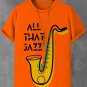 Men's All That Jazz Saxophone Graphic Print Cotton Casual T-Shirt