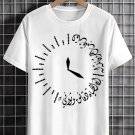 Men's Life Is Minutes And Seconds Calligraphy Art Print Cotton Casual T-Shirt