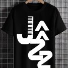 Men's Jazz Musical Keyboard Print Cotton Casual T-Shirt