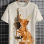 Men's Guitar Shattering Art Print Cotton Casual T-Shirt