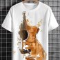Men's Guitar Shattering Art Print Cotton Casual T-Shirt