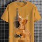 Men's Guitar Shattering Art Print Cotton Casual T-Shirt