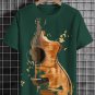 Men's Guitar Shattering Art Print Cotton Casual T-Shirt