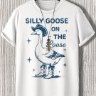 Men's Western Silly Goose Illustration Print Cotton Casual T-Shirt