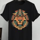 Men's African Lion Totem Graphic Print Cotton Casual T-Shirt