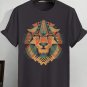 Men's African Lion Totem Graphic Print Cotton Casual T-Shirt