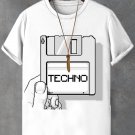 Men's Techno Music Art Print Cotton Casual T-Shirt