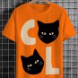 Men's Cool Black Cat Art Print Cotton Casual T-Shirt