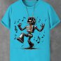 Men's Happy Singing Robot Print Cotton Casual T-Shirt