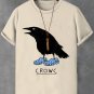 Men's Halloween Crow Wearing Hole Shoes Print Cotton Casual T-Shirt
