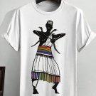 Men's Black Man Waving Snake Graphic Print Cotton Casual T-Shirt