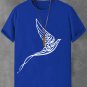 Men's Peace Dove Calligraphy Art Print Cotton Casual T-Shirt