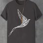 Men's Peace Dove Calligraphy Art Print Cotton Casual T-Shirt