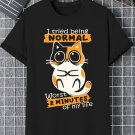 Men's I Tried Being Normal Worst 2 Minutes Of My Life Funny Cat Graphic Print Cotton Casual T-Shirt