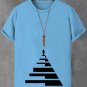 Men's Piano Key Stairs Art Print Cotton Casual T-Shirt