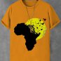 Men's Birds African Map Illustration Print Cotton Casual T-Shirt
