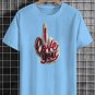 Men's Middle Finger Love You Graphic Print Cotton Casual T-Shirt