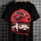Men's Cool Dragon Car Illustration Print Cotton Casual T-Shirt