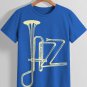 Women's Jazz Orchestral Instrument Abstract Art Print Cotton Casual T-Shirt