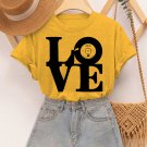 Women's Love Vinyl Record Music Art Print Cotton Casual T-Shirt