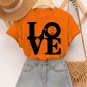 Women's Love Vinyl Record Music Art Print Cotton Casual T-Shirt