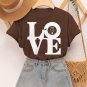 Women's Love Vinyl Record Music Art Print Cotton Casual T-Shirt