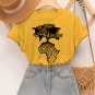 Women's Africa Is The Root Of The World Art Print Cotton Casual T-Shirt