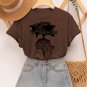 Women's Africa Is The Root Of The World Art Print Cotton Casual T-Shirt