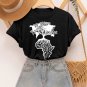Women's Africa Is The Root Of The World Art Print Cotton Casual T-Shirt