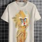 Men's Funny Sketch Line Monkey Graphic Print Cotton Casual T-Shirt
