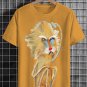Men's Funny Sketch Line Monkey Graphic Print Cotton Casual T-Shirt