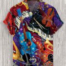 Men's Travel Music World Abstract Art Print Casual Shirt
