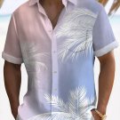 Men's Gradient Plants Graphic Print Vacation Short Sleeve Shirt