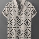 Men's Retro Geometric Print Short Sleeve Shirt
