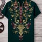 Men's Flower Vine Ethnic Pattern Art Print V Neck T-Shirt