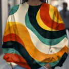 Women's Rainbow Color Block Art Print Cozy Sweatshirt